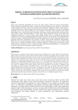 kırsal turġzm potansġyelġnġn swot analġzġ ġle