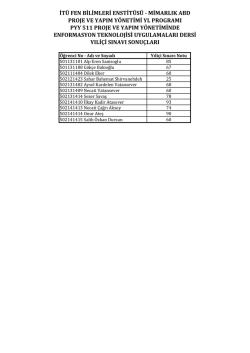 Yıl içi sınavı sonuçları