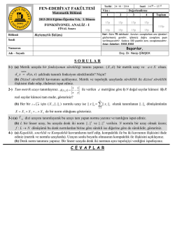 SORU-F. Analiz-I. – Final 24.01.2014