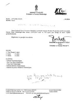 T.C. MERSİN VALİLİĞİ İl K&uuml;lt&uuml;r ve Turizm M&uuml;d&uuml;rl&uuml;ğ&uuml; SAYI