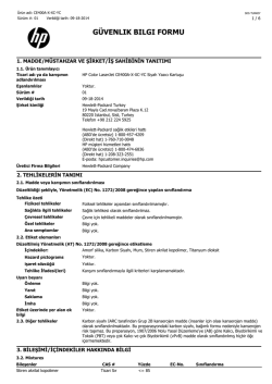 g&uuml;venlık bılgı formu