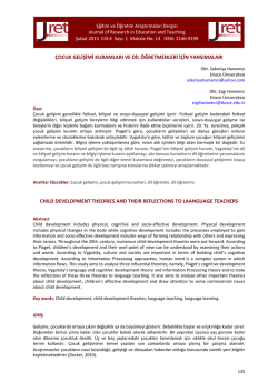 çocuk gelişimi kuramları ve dil öğretmenleri için yansımaları chıld