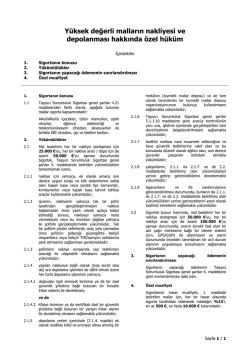 Y&uuml;ksek Değerli Mallar Klozu