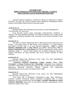 Haziran 2014 Meclis Kararları i&ccedil;in Tıklayınız