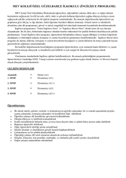MEV KOLEJİ &Ouml;ZEL G&Uuml;ZELBAH&Ccedil;E İLKOKULU (İNGİLİZCE