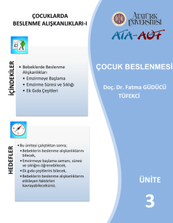 bebeklerde beslenme alışkanlıkları