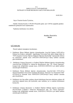 T.C DOKUZ EYL&Uuml;L &Uuml;NİVERSİTESİ İKTİSADİ VE İDARİ BİLİMLER