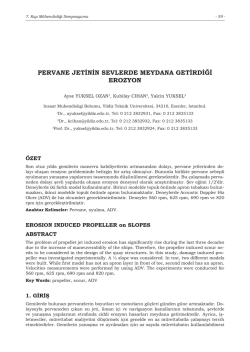 Pervane Jetinin Sevlerde Meydana Getirdiği Erozyon