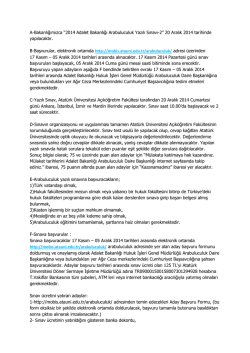 A-Bakanlığımızca &ldquo;2014 Adalet Bakanlığı Arabuluculuk Yazılı Sınavı-2&rdquo;