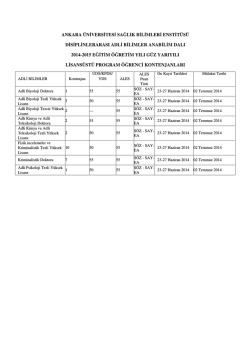 ankara &uuml;niversitesi sağlık bilimleri enstit&uuml;s&uuml; disiplinlerarası adli