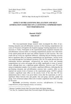 EFFECT OF PRE-LISTENING RELAXATION AND SELF