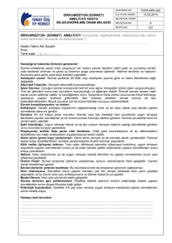 (S&Uuml;NNET) AMELİYATI HASTA BİLGİLENDİRİLMİŞ ONAM BELGESİ