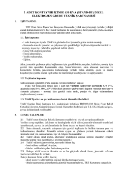 630 kVA teknik şartnamesi
