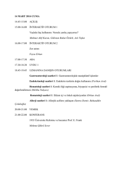 14 MART 2014 CUMA 14.45-15.00 A&Ccedil;ILIŞ 15.00