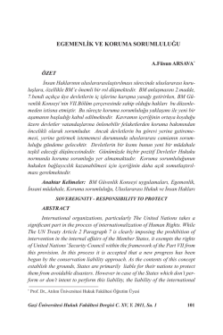 Egemenlik ve Koruma Sorumluluğu