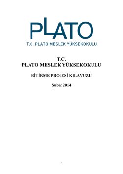 Bitirme Projesi Klavuzu - Plato Meslek Y&uuml;ksekokulu