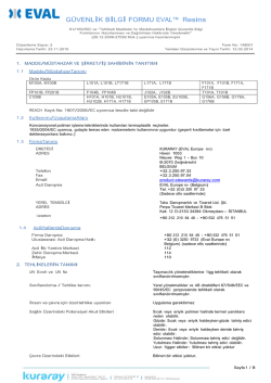 G&Uuml;VENLİK BİLGİ FORMU EVAL&trade; Resins