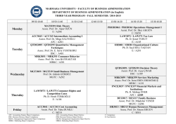 Monday Tuesday Wednesday Thursday Friday