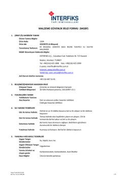 Malzeme G&uuml;venlik Bilgi F&ouml;y&uuml;