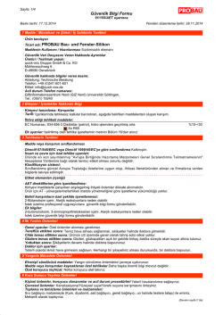 g&uuml;venlik bilgi formlarını