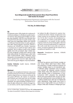 &Ouml;z Abstract Giriş Euro B&ouml;lgesinde İşsizlik Histerezisinin İkinci Nesil