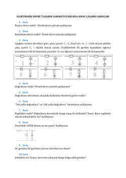 ELEKTRONİK DEVRE TASARIM LABORATUVARI KISA SINAV
