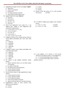 İSTATİSTİK UYGULAMA SORULARI (2013