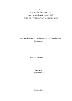 tc balıkesir üniversitesi sosyal bilimler enstitüsü türk dili ve edebiyatı