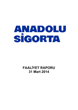 FAALİYET RAPORU 31 Mart 2014
