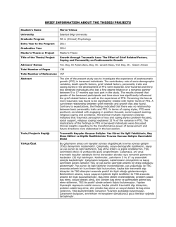 brıef ınformatıon about the theses/projects