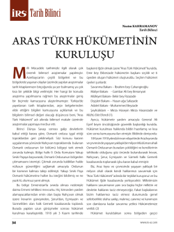 ARAS T&Uuml;RK h&Uuml;K&Uuml;METİNİN KURULUŞU