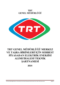 Elektrik Alımı Teknik Şartname
