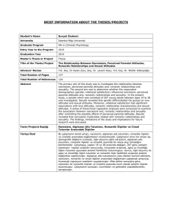 brıef ınformatıon about the theses/projects