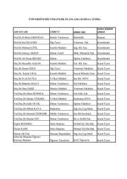 Prof.Dr.H.Metin ERDOĞAN Rekt&ouml;r Yardımcısı Rekt&ouml;rl&uuml;k Başkan Prof