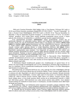 Gezgin ve Sabit Arıcılıkla İlgili G&uuml;m&uuml;şhane Valiliği Genelgesi İ&ccedil;in