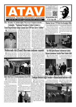 30 Eyl&uuml;l-06 Ekim 2014 Yıl: 28 - Sayı: 609