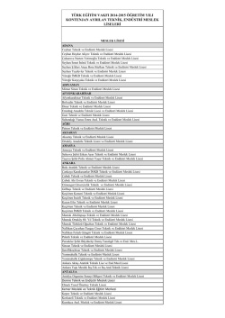 Kontenjan ayrılan Teknik, End&uuml;stri Meslek Liselerini g&ouml;rmek