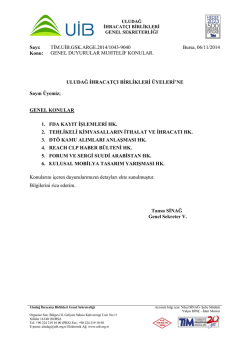 genel duyurular muhtelif konular 06.11.2014