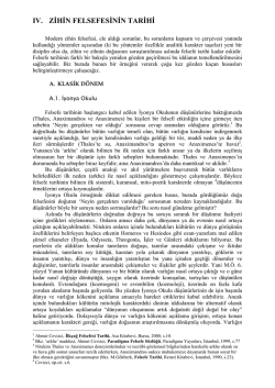 ıv. zihin felsefesinin tarihi