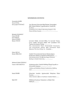 İÇİNDEKİLER (CONTENTS) Necmettin ŞAHİN Neval TUNA Sevay