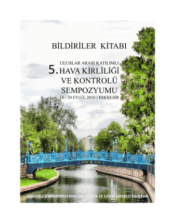 BİLDİRİLER KİTABI HAVA KİRLİLİĞİ VE KONTROL&Uuml; SEMPOZYUMU