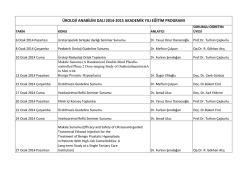 2014-2014 Akademik Yılı Eğitim Programı