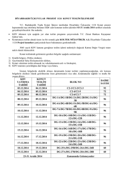 kdv yatırma tarihi konut teslim tarihi blok no daire