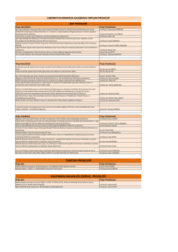 KALKINMA BAKANLIĞI (SERKA) PROJELERİ TUBİTAK PROJELERİ