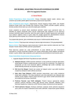 (pdf)... - ERÜ - BAP | Erciyes Üniversitesi Bilimsel Araştırma Projeleri