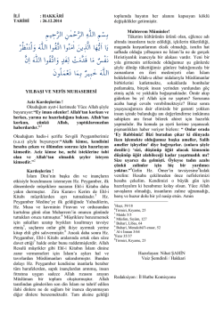 26.12.2014 Yılbaşı ve Nefis Muhasebesi