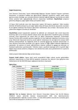 Değerli Gençlerimiz, İzmir Ekonomi Üniversitesi, Yazılım