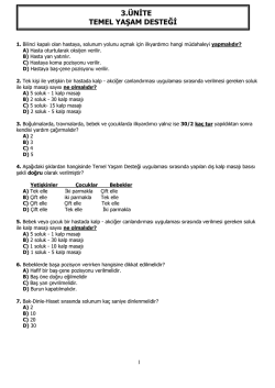 3.&Uuml;NĠTE TEMEL YAġAM DESTEĞĠ - Bilenler Akademi | Ankara ilk