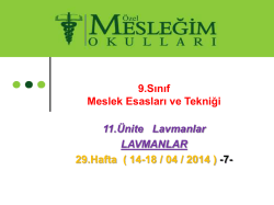 9.Sınıf Meslek Esasları ve Tekniği 11.Ünite Lavmanlar LAVMANLAR