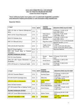 2014-2015 &Ouml;ĞRETİM YILI/ G&Uuml;Z D&Ouml;NEMİ AİLE VE T&Uuml;KETİCİ